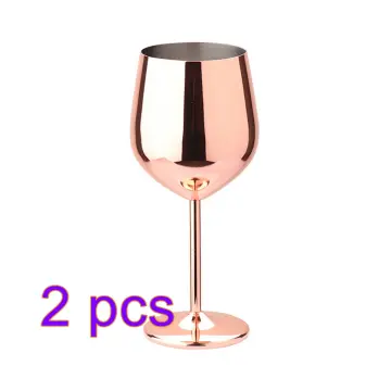 2Pcs Stainless Steel Champagne Glass Champagne Flute 220Ml Retro Wine Glass