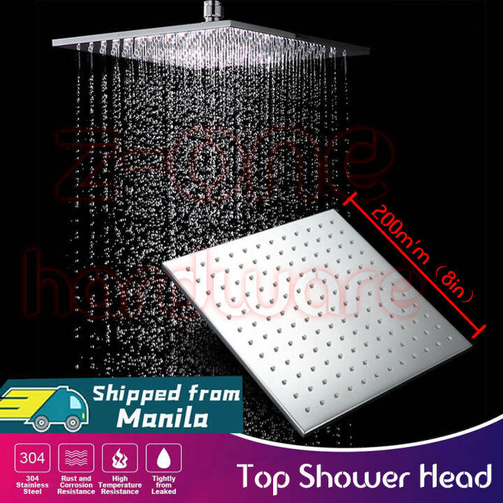 Top Shower Head 8 inch Rainfall Shower Head Stainless Steel Rain Shower