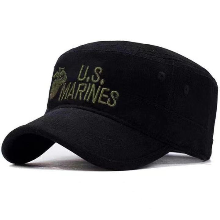 2019สหรัฐอเมริกานาวิกโยธินสหรัฐหมวกลายทหารหมวกทหารหมวกหมวกพรางหมวกทรงแบนผู้ชายผ้าฝ้าย-hhat-usa-navy-ปักหมวกลายพราง