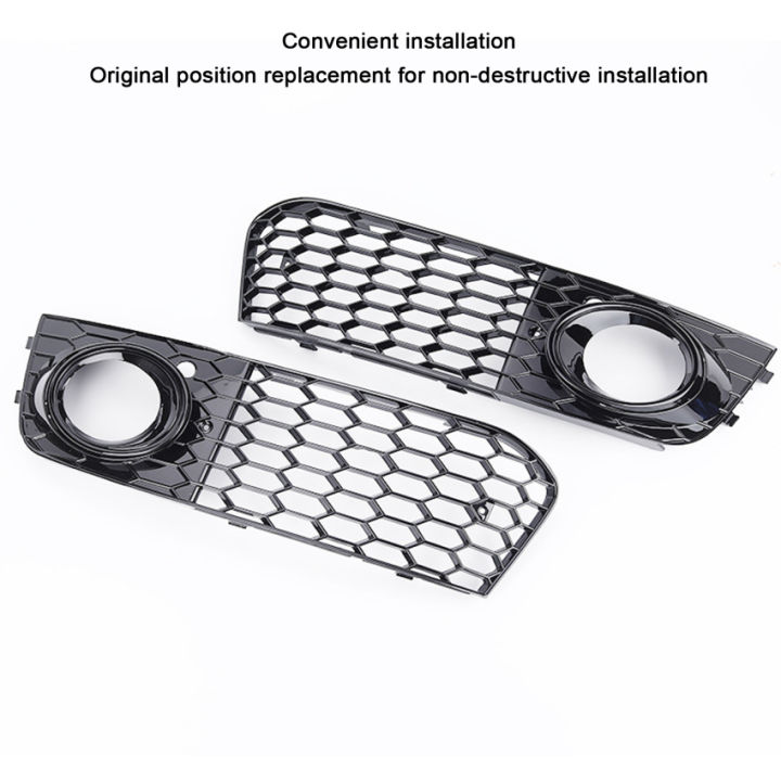 2x-morden-style-front-bumper-grill-car-styling-honeycomb-fog-light-grill-mesh-for-audi-a4-b8-2008-2012-8kd807682-8kd807681