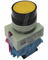 ABW-111-DZ สวิทช์กดติด-กดดับ (Pushbutton Switch) Maintain 1NO 1NC สีเหลือง