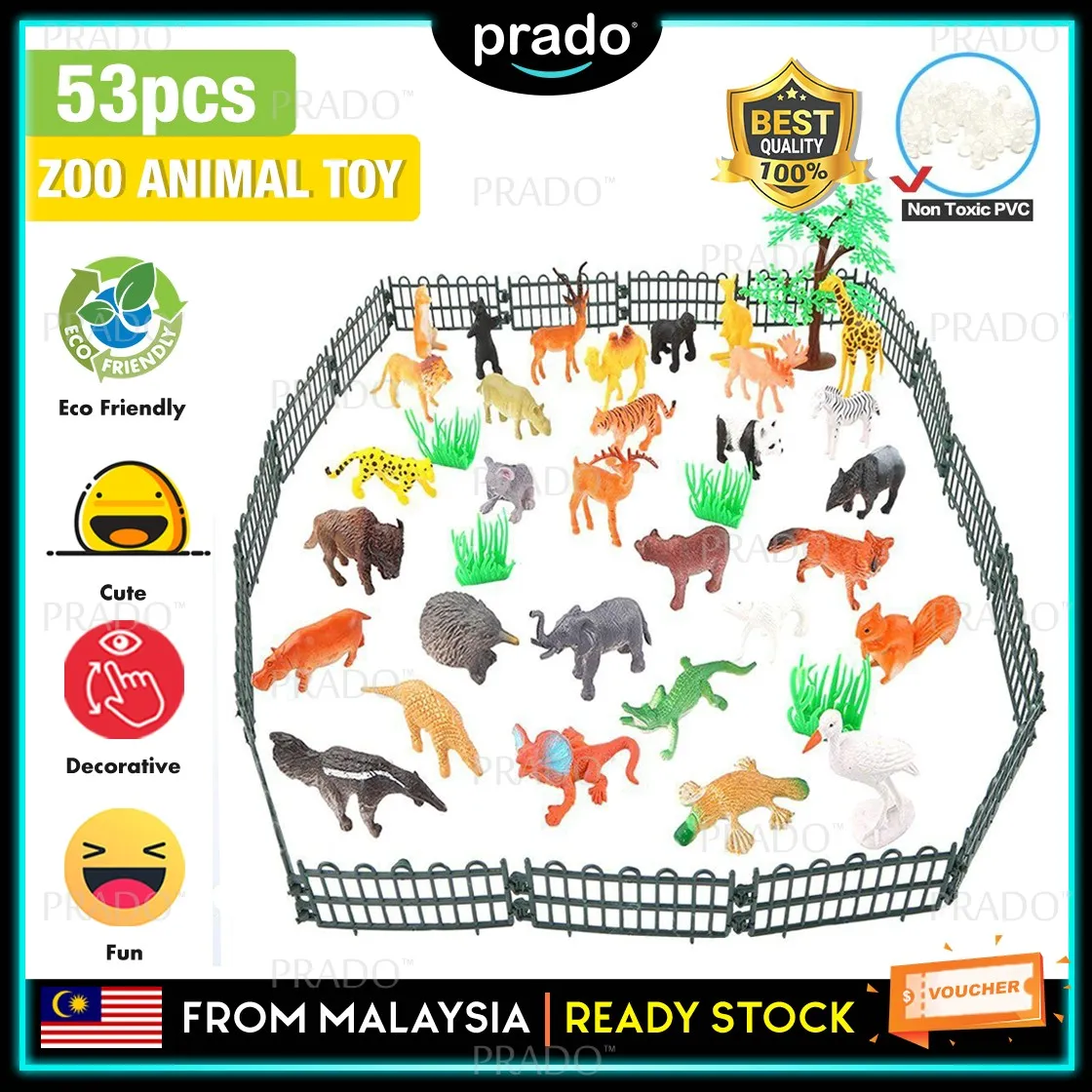 PRADO Malaysia 53Pcs Mini Jungle Animal Set Realistic Frence Grass Tree Tiger Lion Wild Plastic Jungle Zoo Learning Toys Toy | Lazada PRADO Malaysia 53Pcs Mini Jungle Animal Set Realistic Frence Grass Tree Tiger Lion Wild Plastic Jungle Zoo Learning Toys Toy | Lazada