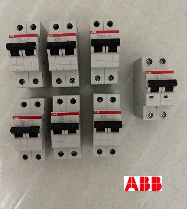 ABB MINIATURE CIRCUIT BREAKER SH200 16-63A And S200 100A 2POLE (SINGLE ...