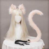 【hot】∏⊙  Orelhas de gato pelúcia realista lolita cauda cosplay acessórios feitos à mão simulação orelhas animais halloween headwear kawaii