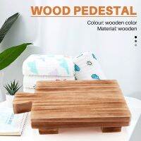 Rectangle Wood Pedestal with Handle, Small, for Bathroom Wooden Soap Tray Base