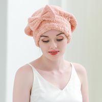 hot【DT】 Thicken Coral Hair Dry Cap Microfiber Hat Absorbent Wrapped Bathing for Saunas Spa Cover