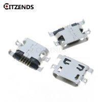 ✔❖⊕ 100pcs Micro USB Connector 5pin heavy plate 1.6mm no side Flat mouth without curling side Female For Mobile Phone USB tail plug