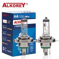 Alkorey H4 9003 HB2รถ2ชิ้น,หลอดฮาโลเจนไฟตัดหมอกรถยนต์3350K สีขาวอบอุ่นหลอดไฟหน้าอัตโนมัติใส P43t 12V 60x55 W