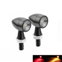 สัญญาณไฟเลี้ยวรถจักรยานยนต์ Retro สีแดงสีเหลืองไฟเลี้ยว Led สองสีชุด8Mm Mounting Bolt Rear Mini Blinkers【fast】