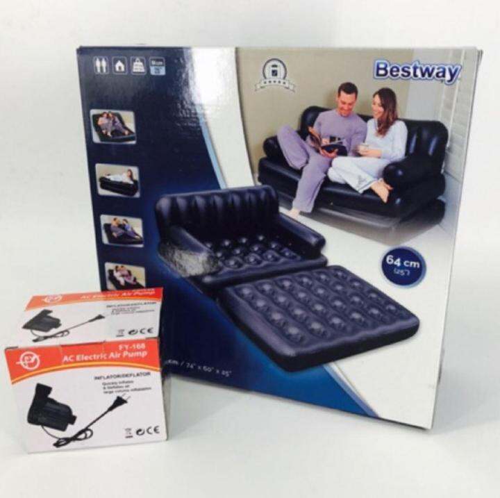 Bestway 5 in 1 Inflatable Sofa Air Bed Couch with Air Pump Keimav