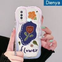 Dienya เคส Y5s VIVO Y19ลายดอกกุหลาบสวยงามมีสไตล์สีสันสดใสขอบคลื่นเคสเคสโทรศัพท์โปร่งใสนิ่มกันกระแทกเคสซิลิโคนใส