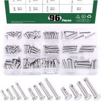 【DT】hot！ 96PCS M4 M5 304 Shaft Flat Pins with Hole Positioning Cylindrical Pin GB882 Assrement Boxed