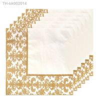 ✴❇ Paper Napkins Cocktail Tissue Napkin Gold Tea Golden Party Decorative Disposable Restaurant Printed Daily Use