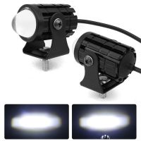 2X Lampu Depan Lampu Berkendara Mini Sepeda มอเตอร์ Skuter ATV Universal Warna Ganda Lampu Sorot Tambahan Aksesori Lampu Kabut Moto