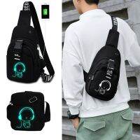 【YF】 Usb Chest Pack Reflective Crossbody Shoulder Messenger Side Man