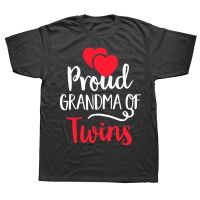 Proud Grandma Of Twins Twin Lover Mom T Shirt Summer Graphic Cotton Streetwear Short Sleeve Birthday Gifts T-shirt Mens Clothing