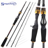 Sougayilang1.8m 2.1m 2.4m ML/M/MH Carbon Fiber Fishing Rod 4 Sections Travel Ultra Casting Rod 10g-30g Lure Rod Fishing Pole