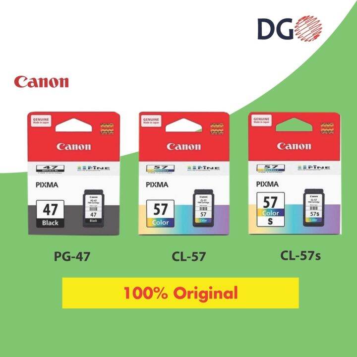 ORIGINAL Canon PG47 (BLACK) CL57 CL57S (COLOUR) Cartridge Ink E410 E470