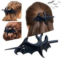 Bat Hair Clips Black Raven Hairpin Halloween Barrette for Party Wear Hairpin Cosplay Props Theme Photo Prop Costume Gift