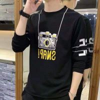 zhouyiping พร้อมส่งเสื้อยืดแขนยาวแฟชั่นผู้ชายลุคเกาหลี เนื้อผ้าดี ผ้าเนียนนุ่ม ใส่ไปไหนก็ดูเท่(T-023）