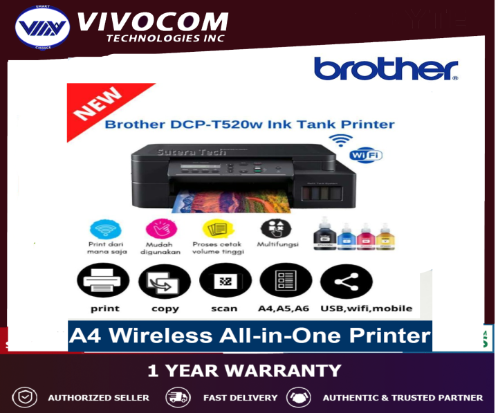 Brother DCP-T520W Ink Tank Printer ( Print, Scan & Copy with Built-in ...