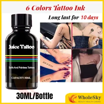 5 Colors Temporary Night Light Tattoo Ink Professional Safe Disposable Easy  Coloring Body Colored Drawing Airbrush Pigment 30ml