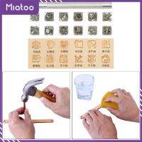 Miatoo เครื่องมือทำ DIY อานทำงานหัตถกรรมเครื่องหนัง12ชิ้นชุดสแตมป์โลหะแกะสลัก