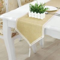 【cw】 New Arrival 30x180/210/275 cm Wedding Party Table Runner Burlap Natural Jute Linen Table Decoration Accessories Home Table cloth ！