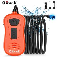 Oiiwak 5.0MP 1944P WiFi Borescope with Semi-Rigid Cable Wireless Camera 6X Zoomable Endoscope Inspection Camera for iOS Android