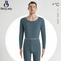 Thermal Underwear For Men Soft Warm Anti-pilling Long Johns Solid Color U Neck Tops Underwear Set【fast】