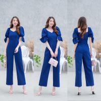 Maya-fashion เสื้อผ้าแฟชั่น Jumpsuit สีน้ำเงิน พร้อมส่ง