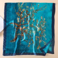 ✌♘ 2020 Spring Autumn Women Luxury Silk Scarf Abstract Tree Printing Silk Scarves and Shawls New Big Size Foulard Hijab 180cm