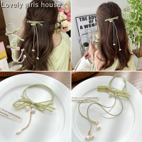 【♡Lovely girls house♡】2Pcs เชือกมัดผมผมหางม้าแบบเรียบๆสำหรับผู้หญิงเครื่องประดับผมลอยน้ำมีพู่ยางรัดผมกล้วยไม้ยืดหยุ่นสูง