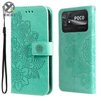 XICCI เคสแบบฝาพับสำหรับ Xiaomi POCO C40 M3 X3 M4Pro X4Pro C50 F3 X4 F4 GT เคสโทรศัพท์เจ็ดกลีบเคสโทรศัพท์หนังมีกระเป๋าเงินลายนูน