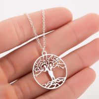 Pendentifs et colliers arbre de vie en acier inoxydable pour Couple amoureux ras du cou cadeau romantique de saint valentin