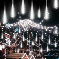 Solar LED Meteor Shower Lights Outdoor Waterproof Garden Fairy String Lights For Christmas Patio Street Shop Decoration