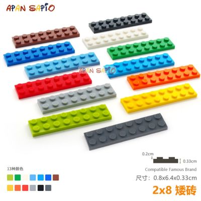 10pcs/lot DIY Blocks Building Bricks Thin 2X8 Educational Assemblage Construction Toys for Children Compatible With Brand