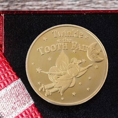 Gold Plated Commemorative Coin Tooth Fairy Coin Physical Elf Pattern Collectible Art Kids Tooth Change Gifts Decoration