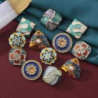 6Pcs Retro Metal Decor Buttons For Clothing Multicolor Fashion High Quality Sewing Shank Button Wholesale Apparel Needlework DIY Haberdashery