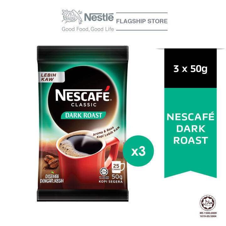 NESCAFE Dark Roast Coffee 50g Bundle of 3 Lazada