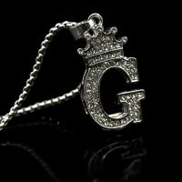 Fashion Luxury Charm Alloy Zircon A-Z Crown Alphabet Pendant Chain Necklace Punk HipHop Woman Man Initial Name Jewelry Gifts Hot Fashion Chain Necklac