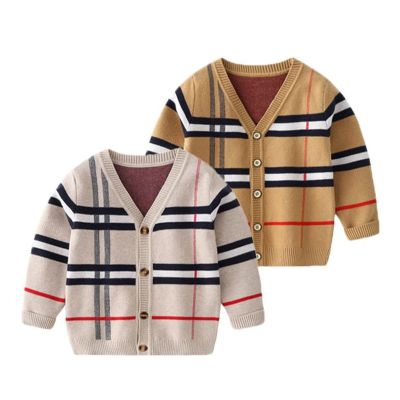 Children Clothes Winter Warm Top 2-8Y Boy Long Sleeve Sweater Knitted Gentleman Kids Spring Autumn Cardigan Baby Sweater