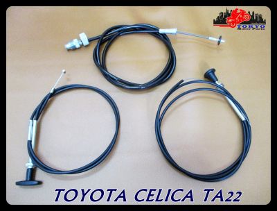 TOYOTA CELICA TA22 SET 3 CABLE - SPEEDOMETER & SHOCK & FRONT BONNET RELEASE CABLE 