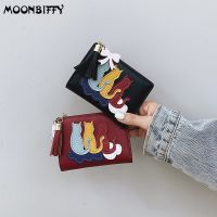 Cat Women Card Holder Leather Cute Tassel Bank Credit Cards Case Lady Female Mini Business Cards Wallet Carteras Para Mujer