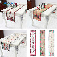 BSIDE Christmas Table Runner Merry Xmas Table Cover โต๊ะรับประทานอาหารสำหรับตกแต่งในร่มกลางแจ้ง Home Party Decor