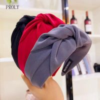 【YF】 PROLY New Fashion Women Headband Solid Color Wide Side Hairband Center Knot Casual Turban Adult Headwear Hair Accessories