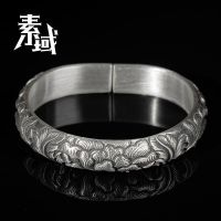 ✶✗❒  field snow bracelet yunnan S999 fine hand carve patterns or designs on woodwork ornate peony