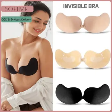 Ready Stock COD】Adhesive Bra Nude Wing Invisible Silicone Cover Bra Pad Off  Shoulder Dress Self Strapless Breast Petals Invisible Push Up Bra