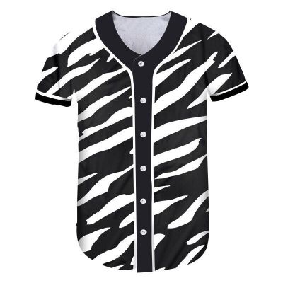 New 3D The Zebra Stripes Man Baseball Shirt Printed Mens Gothic Tshirt Hot Sale Unisex T-shirt Recommend