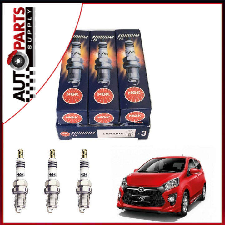 NGK IRIDIUM SPARK PLUG PERODUA AXIA (3PCS) (LKR6AIX) | Lazada